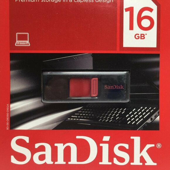 SanDisk 16GB Cruzer USB 2.0 Flash Drive Premium Storage In Capless Design - Picture 3 of 6